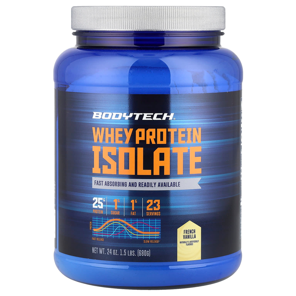 BodyTech, Изолят сывороточного протеина, французская ваниль, 680 г (1,5 фунта)