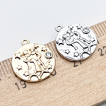 Подвеска Знак Зодиака Близнецы, цвет золото, фианит, размер 16*14 мм, цена за 1 шт