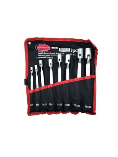 Набор ключей торцовых шарнирных двухсторонних 8пр. (6х7, 8х9, 10х11, 12х13, 14х15, 16х17, 18х19, 20х22мм)на полотне RockForce##Rock FORCE RF-5084