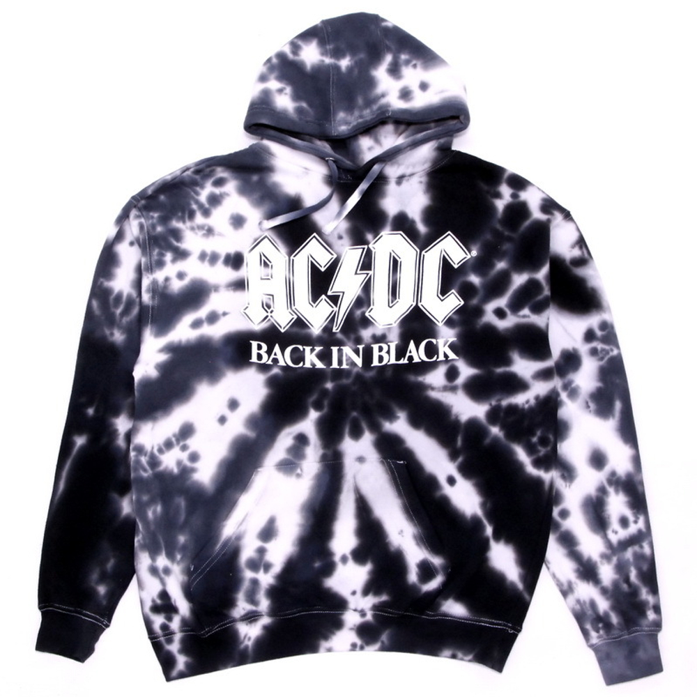 Толстовка Худи AC/DC Back in Black варенка черно-белая (003)