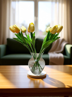 Искусственные цветы, желтые подсолнухи / Высота 44 см. 9 стебелей 9 бутонов/