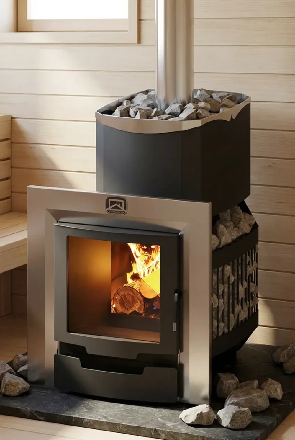 Печь для бани Русь-сетка 12 Л Панорама