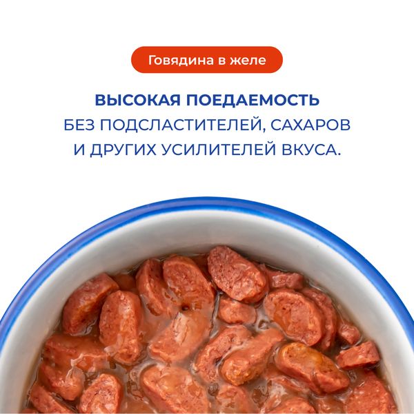 Пауч Jarvi для стерилизованных кошек, говядина, кусочки в желе