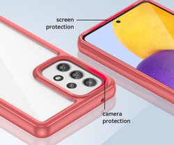Двухкомпонентный противоударный чехол с красными рамками для Samsung Galaxy A73 5G с 2022 года, мягкий отклик кнопок