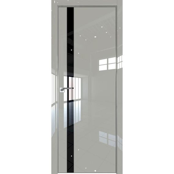 Межкомнатная дверь глянцевая Profil Doors 18LE галька люкс со вставкой
