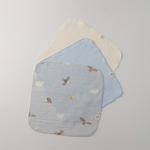Платочки муслиновые BUBA KIDS, 3 шт., Горный орёл/ нежно-голубой/ сливочный