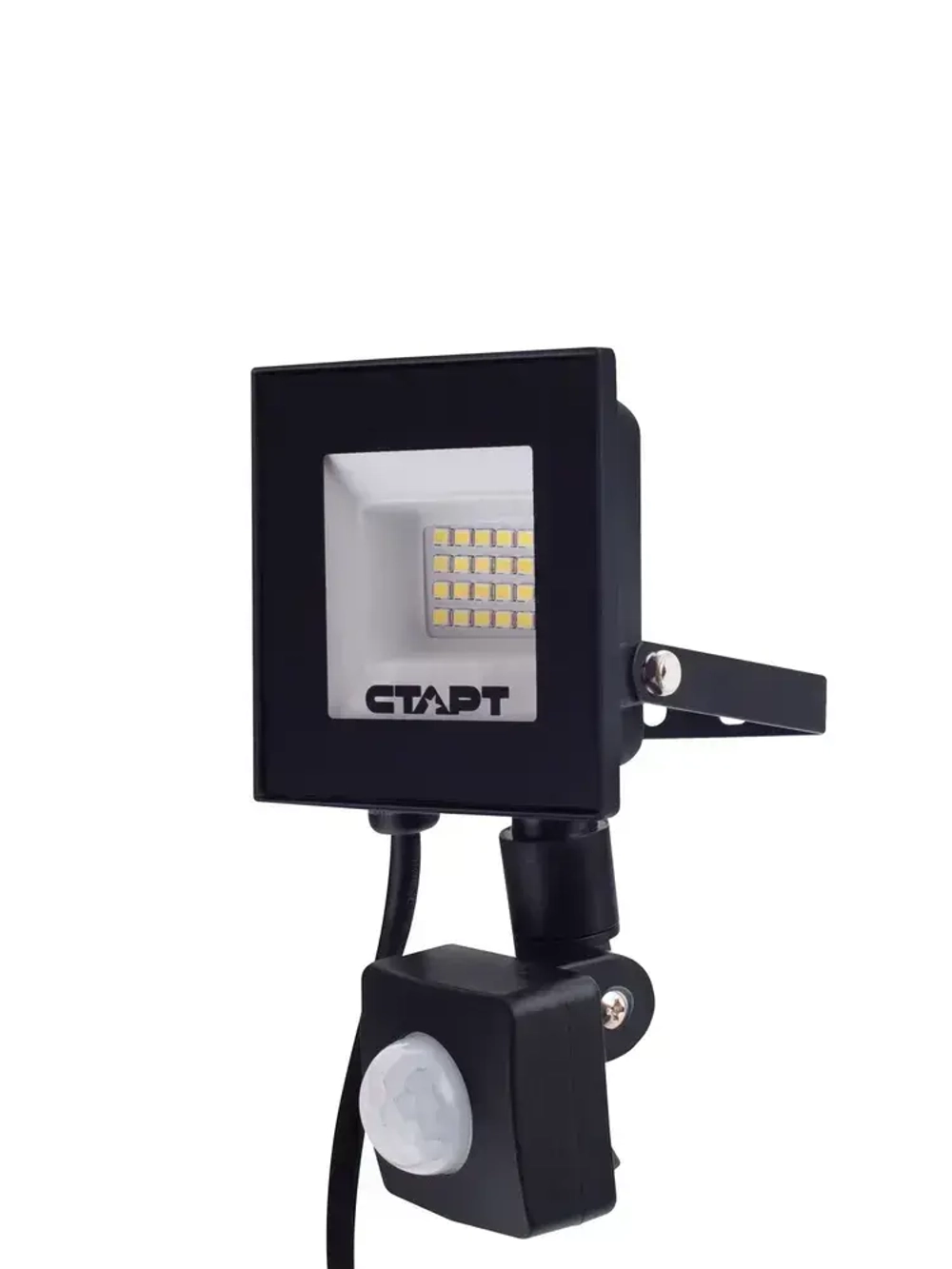 Прожектор с датчиком движения уличный 20ВТ светодиодный влагозащищенный СТАРТ, холодный белый свет