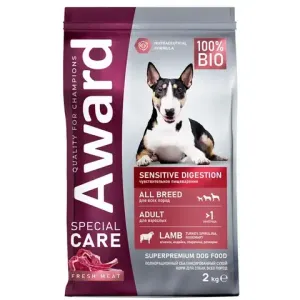 Сухой корм AWARD SPECIAL CARE Sensitive Digestion для взрослых собак всех пород с чувствительным пищеварением со свежим мясом ягненка