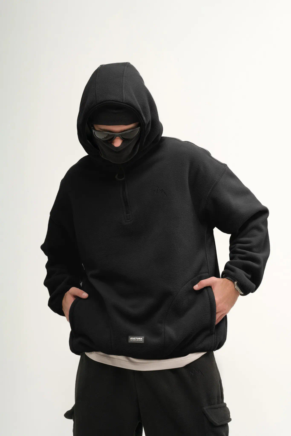 Худи KUL'TURA "HALF ZIP FLEECE" Чёрный