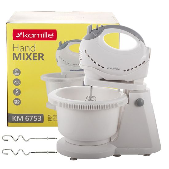 Миксер электрический с вращающейся чашей Kamille KM 6753