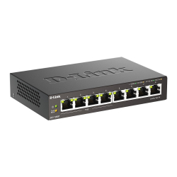 Коммутатор D-Link DGS-1008P / F3A Неуправляемый коммутатор с 8 портами 10 / 100 / 1000Base-T (4 порта PoE 802.3af / at, PoE-бюджет 60 Вт)