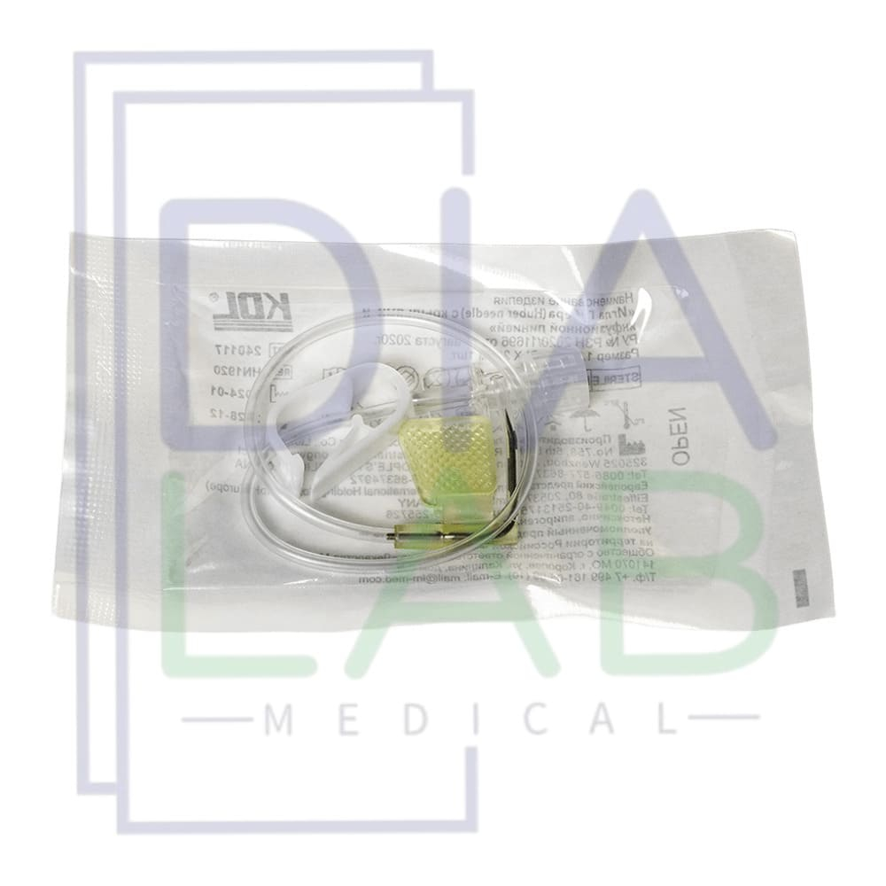 Игла Губера KDL 19G (1,1х20 мм) с крыльями и инфузионной линией