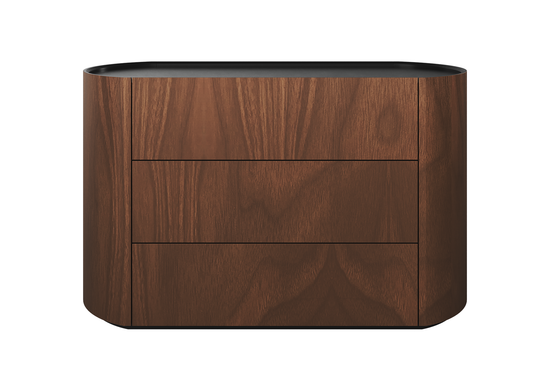 Комод Lagom 3 ящика ширина 120 см (орех, черный)