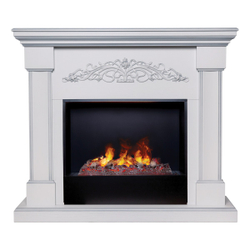 Электрокамин RealFlame Ofelia 26 WT дуб белый с серебряной патиной с очагом 3D Cassette 630