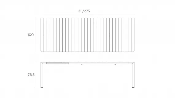 Стол раздвижной Tevere, 210-275х100 см, цвет терра