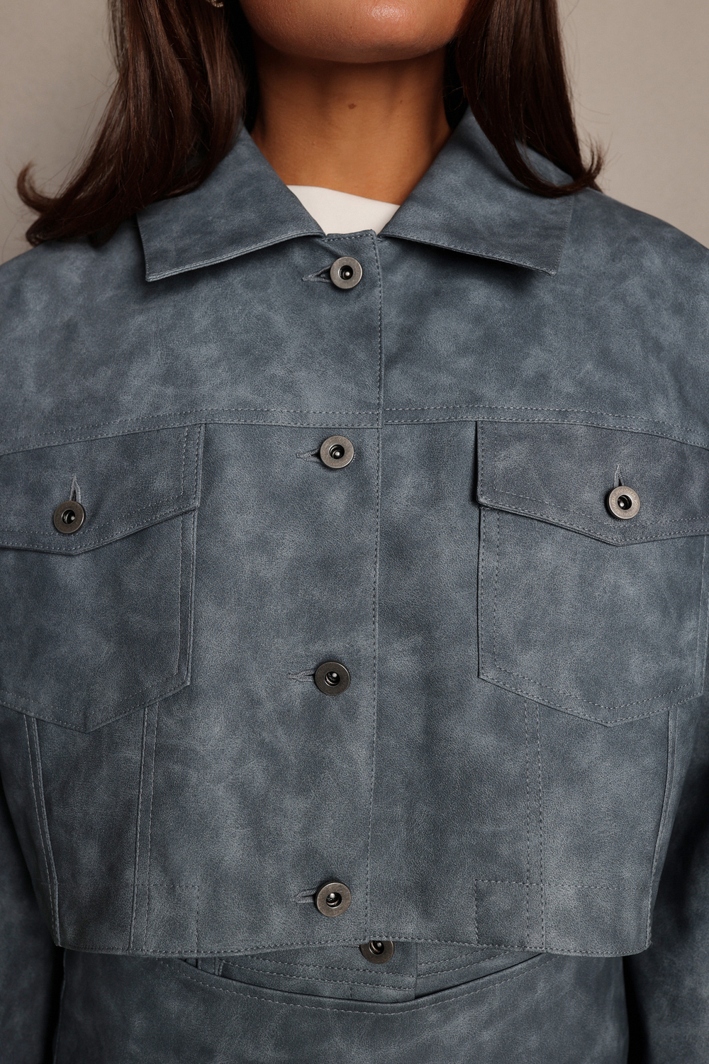 Куртка-рубашка из экокожи