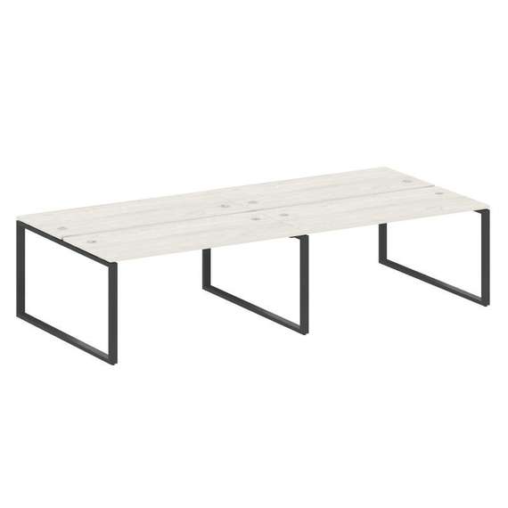 Metal System Рабочая станция на 4 места на О-образном м/к БО.СМ-4.4 Дуб Наварра/Металл Антрацит 3200