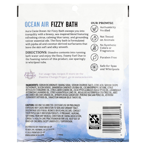 Aura Cacia, Fizzy Bath, океанический воздух, 70,9 г (2,5 унции)