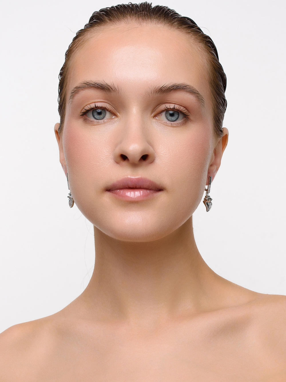 Серьги "Shell stick shine" Silver