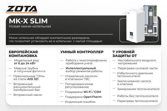 Электрокотел ZOTA MK-X SLIM -21 кВт
