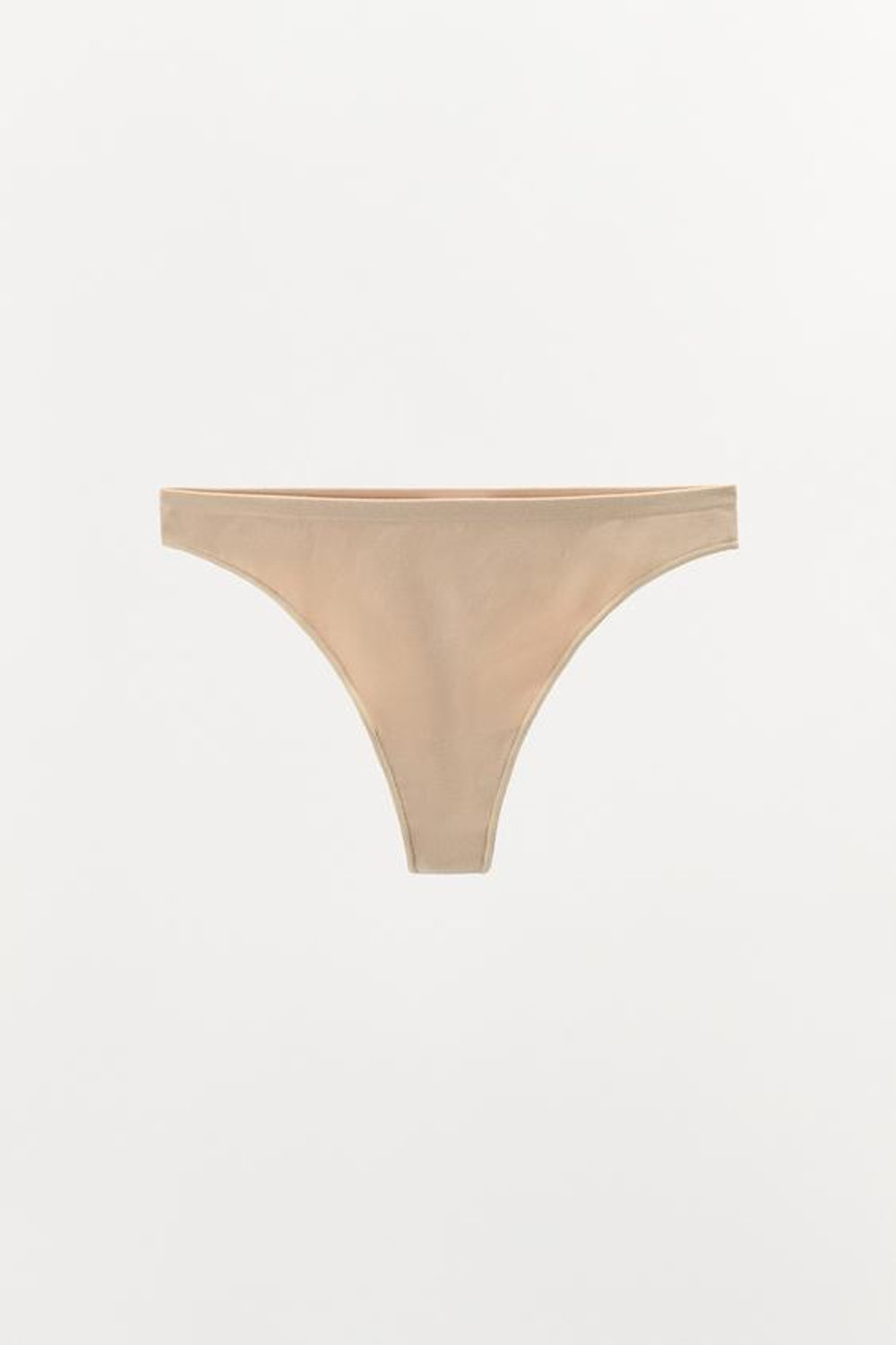 ZARA БЕСШОВНЫЕ ТРУСЫ-ТАНГА, БЕЖЕВЫЙ