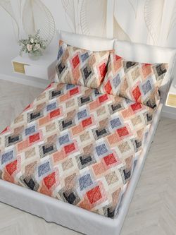 Постельное белье Сказка "Арлекин" семейное Наволочка 50х70 см 2 шт Простынь на резинке 160х200 см Пододеяльник 145х215 см(2шт) , перкаль