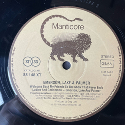 Винтажная виниловая пластинка LP Emerson, Lake and Palmer, Welcome Back My Friends To The Show That Never Ends, Ladies And Gentlemen (Германия 1974)