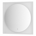 Зеркало Defesto Еclipse 80х80 18W белая рама, с LED-подсветкой, ИК выключатель, теплый свет