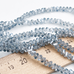 Бусина Треугольник, стекло, цвет голубой, размер 3*4 мм, цена за нить 34 см