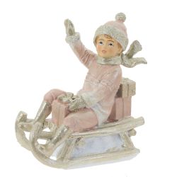 GAEM Фигурка декоративная "Ребёнок на санках", 2 в., L9 W5,5 H10,5 см, 2в.