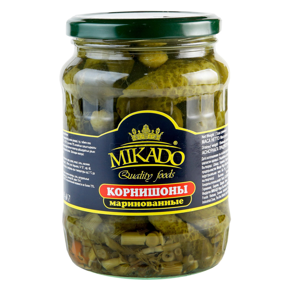 Огурцы маринованные Mikado 670 гр
