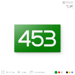 Номер на дверь 453, табличка на дверь для офиса, квартиры, кабинета, аудитории, склада, зеленая 120х70 мм, Айдентика Технолоджи
