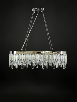 Люстра подвесная Lanbos QS.99571-900*300 L, 12 ламп Е14, 480 Вт, хром