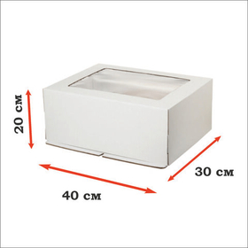 Коробка картонная усиленная гофрокартон с окном 30х40х20 см