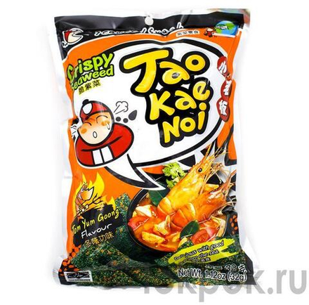 Снеки из морских водорослей со вкусом Том Ям TAO KAE NOI, 32 гр