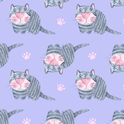 Buy kids lilac fabric cats
