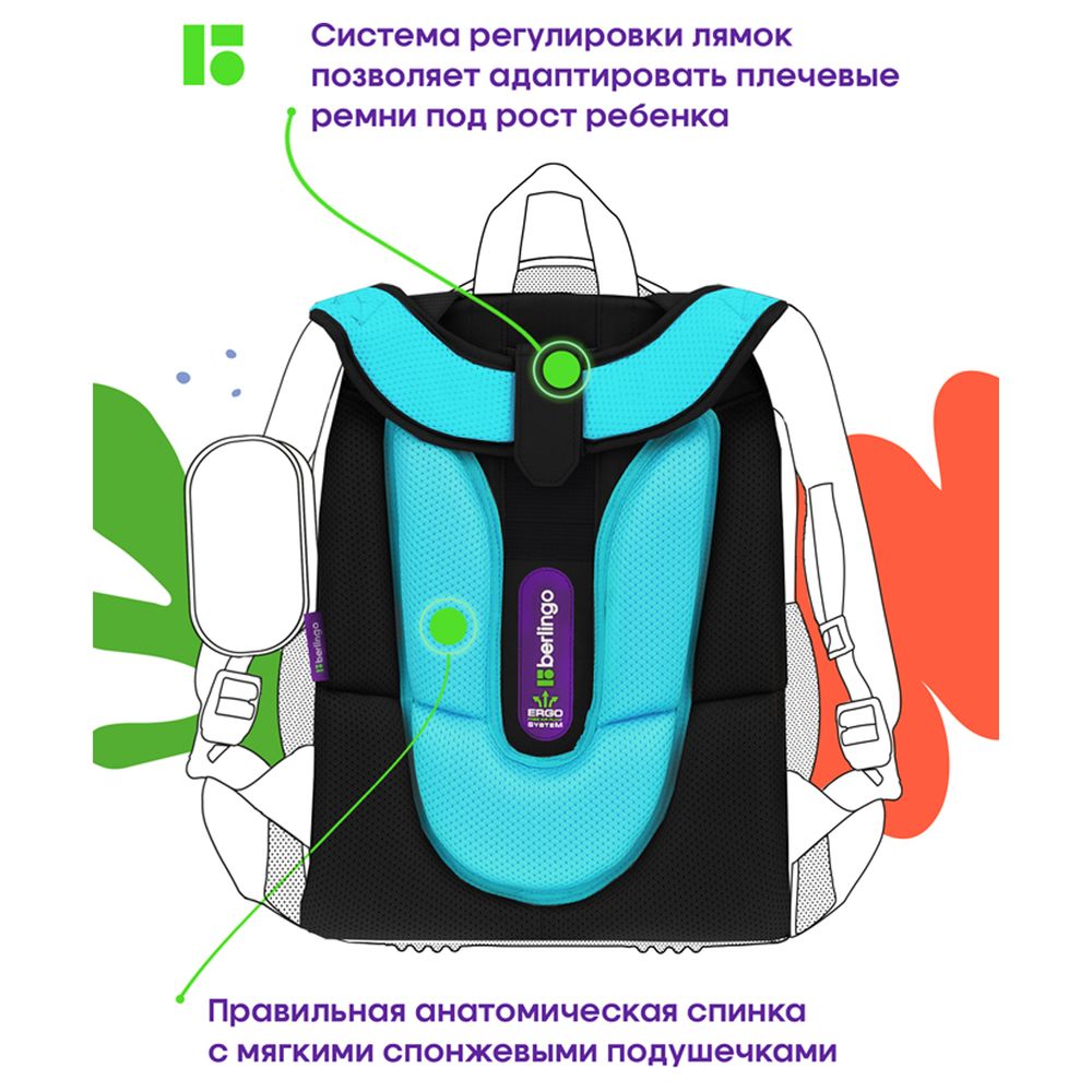 Ранец Berlingo Expert "Ready to race" 37*28*16см, 2 отделения, 2 кармана, анатомическая спинка