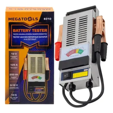 Тестер аккумуляторных батарей аналоговый 12V, 125A, 200Ah MEGATOOLS MT-8310