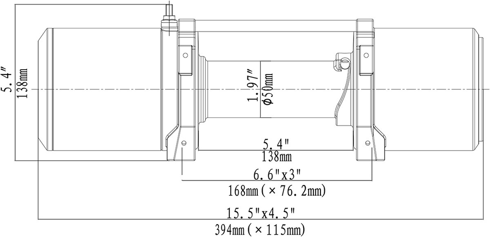 Лебёдка автомобильная электрическая 12V Runva 6000 lbs 2722 кг (синтетический трос)