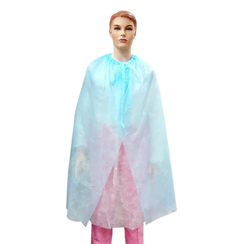 Халат-накидка нестерильный Здравмедтех-К 110 см плотность 25 с капюшоном и завязками 5 шт