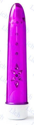 Лиловый вибромассажер Cristal 6x Amethyst, 18 см