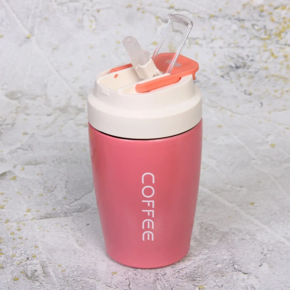Термокружка 400мл «COFFEE» розовая