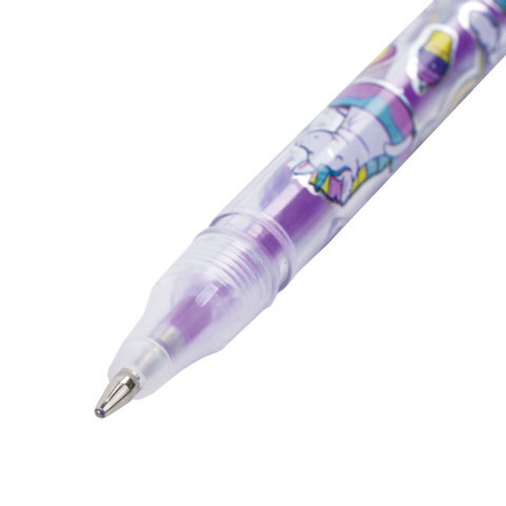 Ручки гелевые ЮНЛАНДИЯ, НАБОР 6 ЦВЕТОВ, ПАСТЕЛЬ, корпус с печатью, узел 0,7 мм, линия письма 0,5 мм, 142803