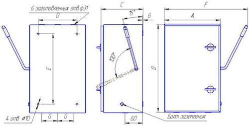 Ящик силовой с рубильником ЯБПВУ-400 А IP54 без ПН2