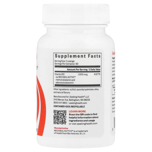 Seeking Health, Метил B12, 1000 мкг, 60 пастилок