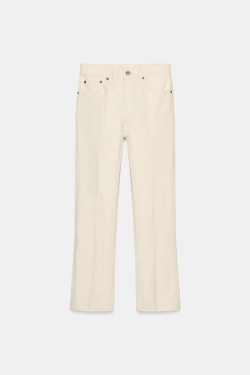 ZARA ДЖИНСЫ BOOTCUT СО СРЕДНЕЙ ПОСАДКОЙ — ZW COLLECTION, ЭКРЮ