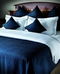 Постельное белье 2 спальное евро макси Hamam Marine бело-синее Турция фото