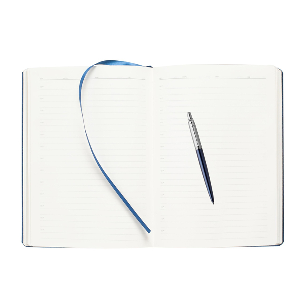 Подарочный набор: Шариковая ручка Parker Jotter + ежедневник, синий
