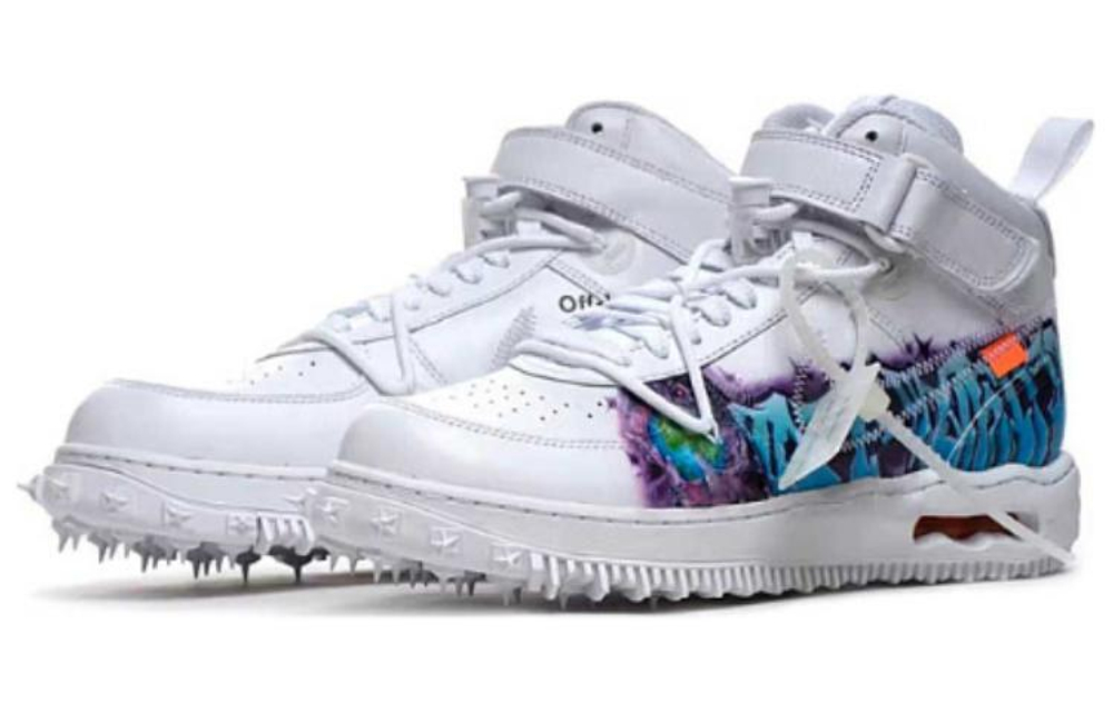 Off White X Nike Air Force 1 Graffiti Hyper Sneakers
