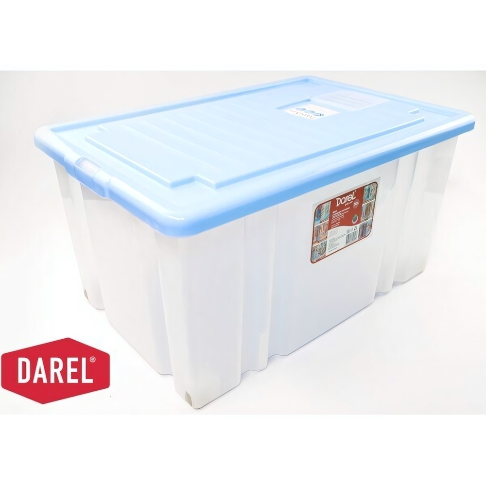 Ящик с крышкой DARELBOX 56л на колесах 610*400*310 синий